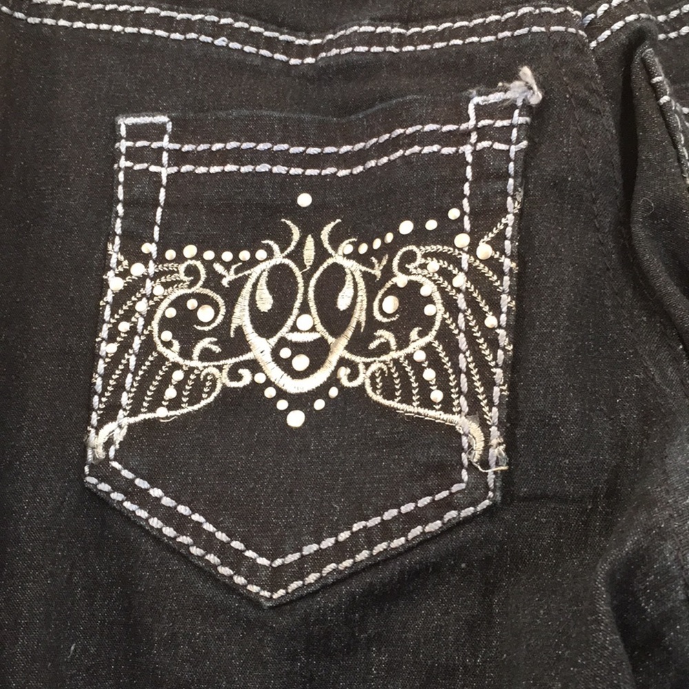 DG2 byDiane Gilman Jean pants suit with rhinestone, size XS - Picture 6 of 7